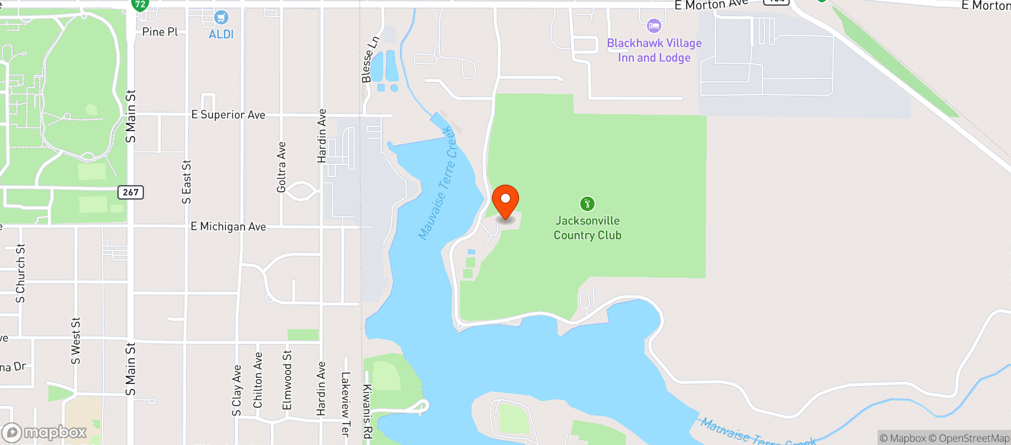 Map showing Jacksonville Country Club