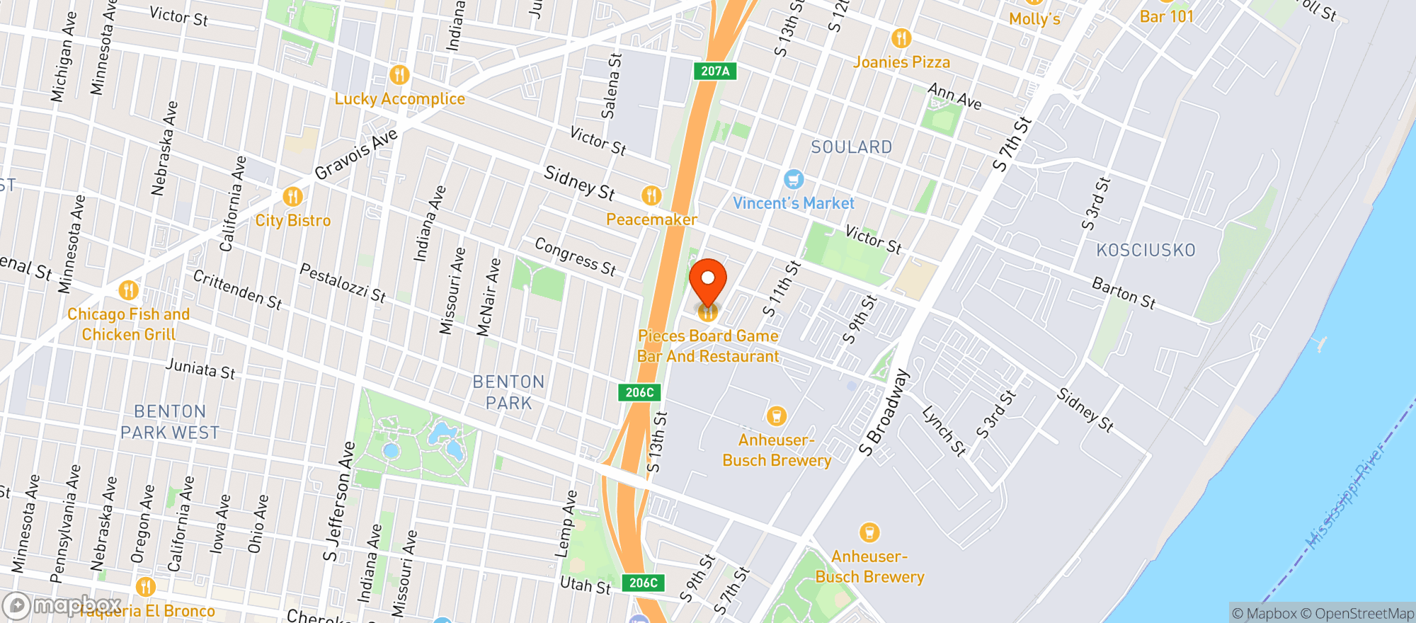 Map showing Mad Art Gallery
