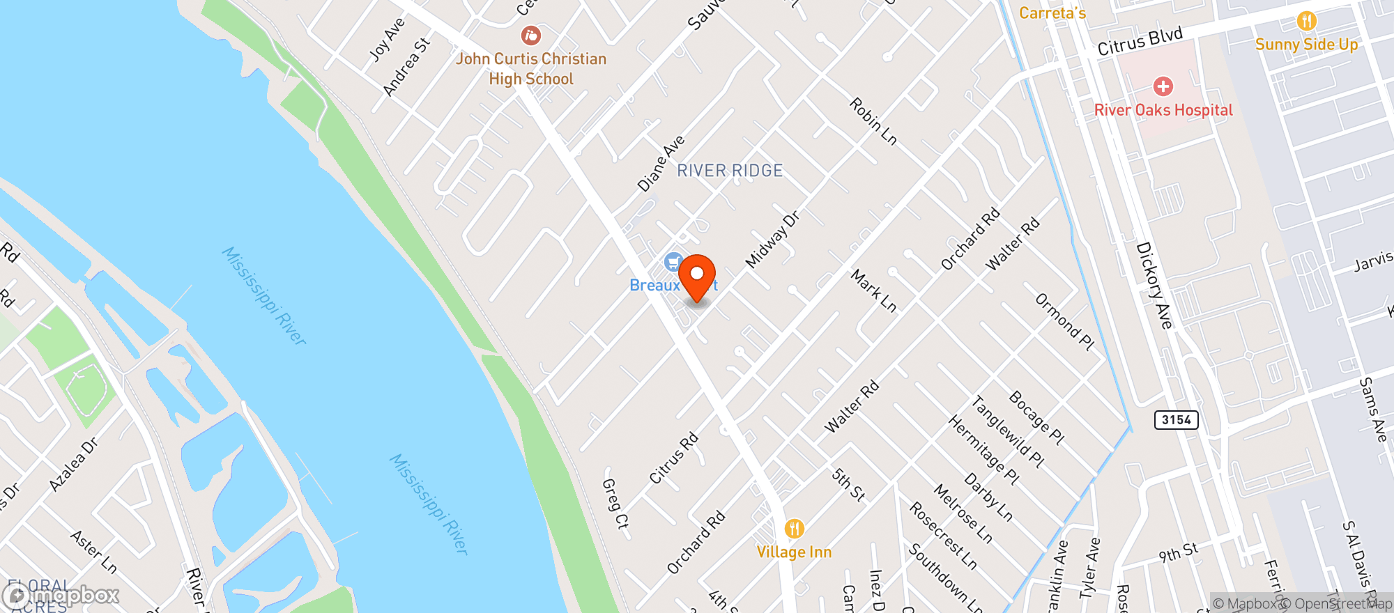 Map showing BREAUX MART #3