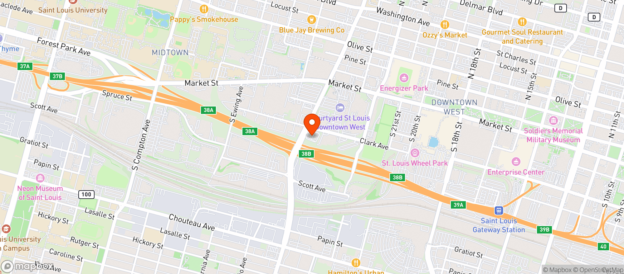 Map showing Crown Food Mart #4