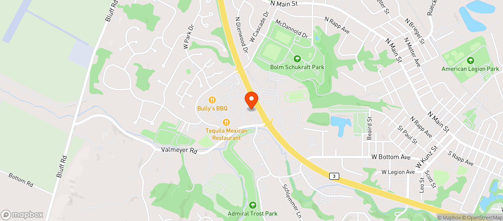 Map showing Schnucks #244 - Columbia