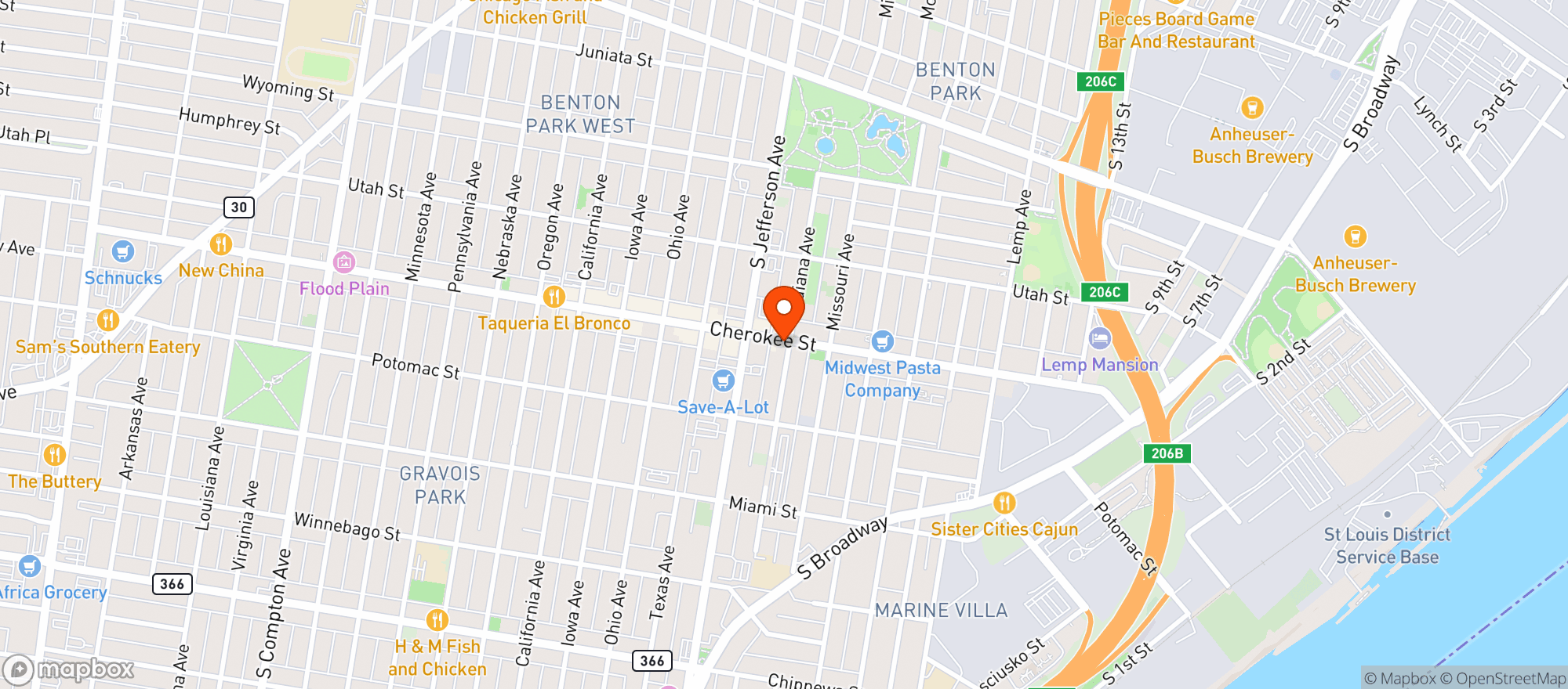 Map showing Old Route 66 Wellness