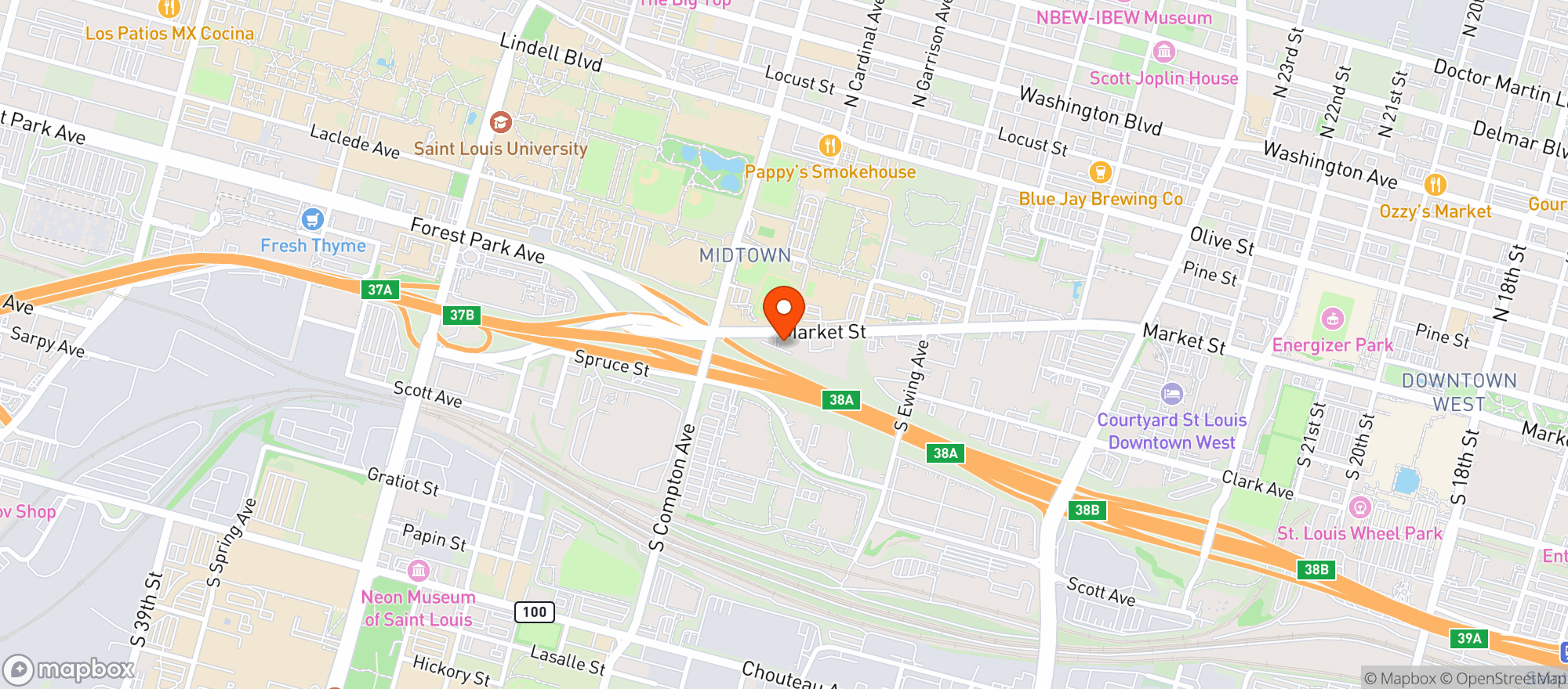 Map showing Sugarfire Smokehouse (Sc)