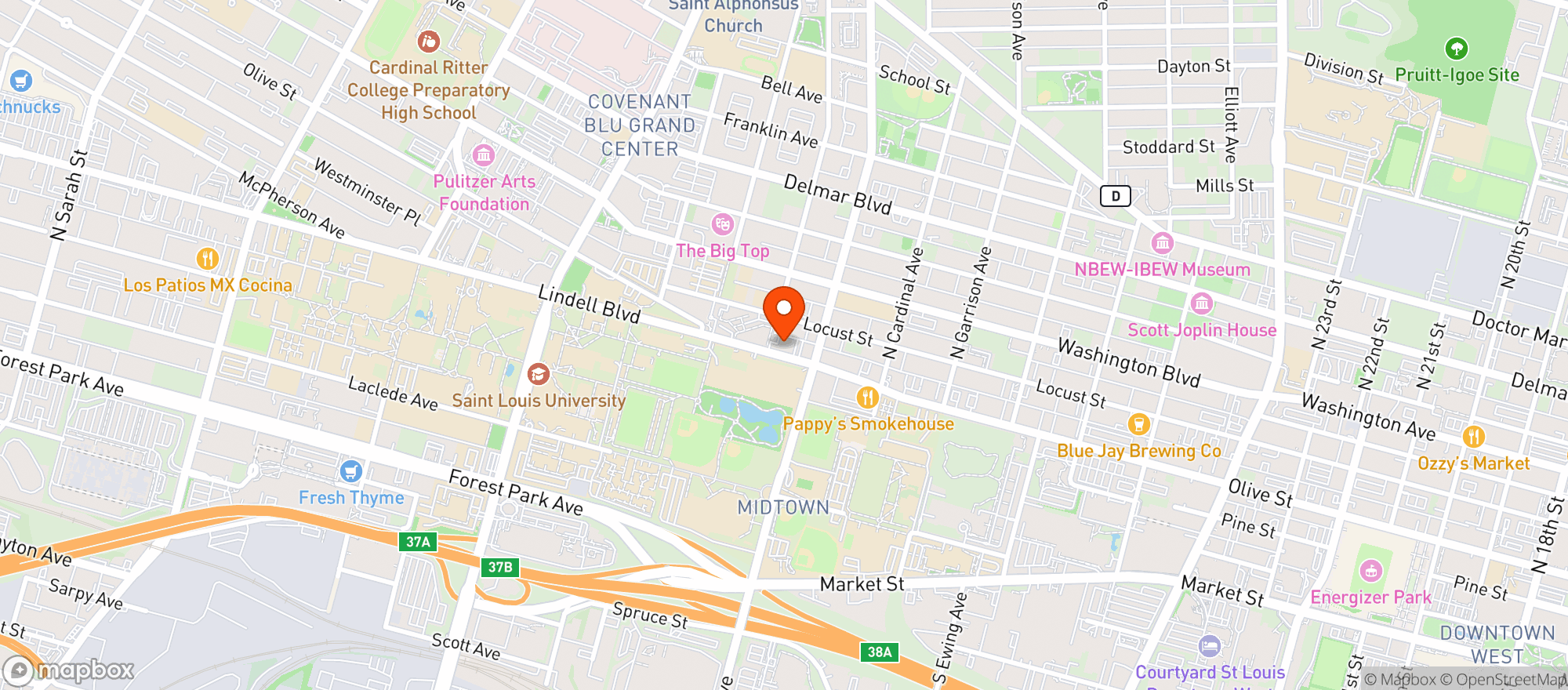 Map showing The Key Stl