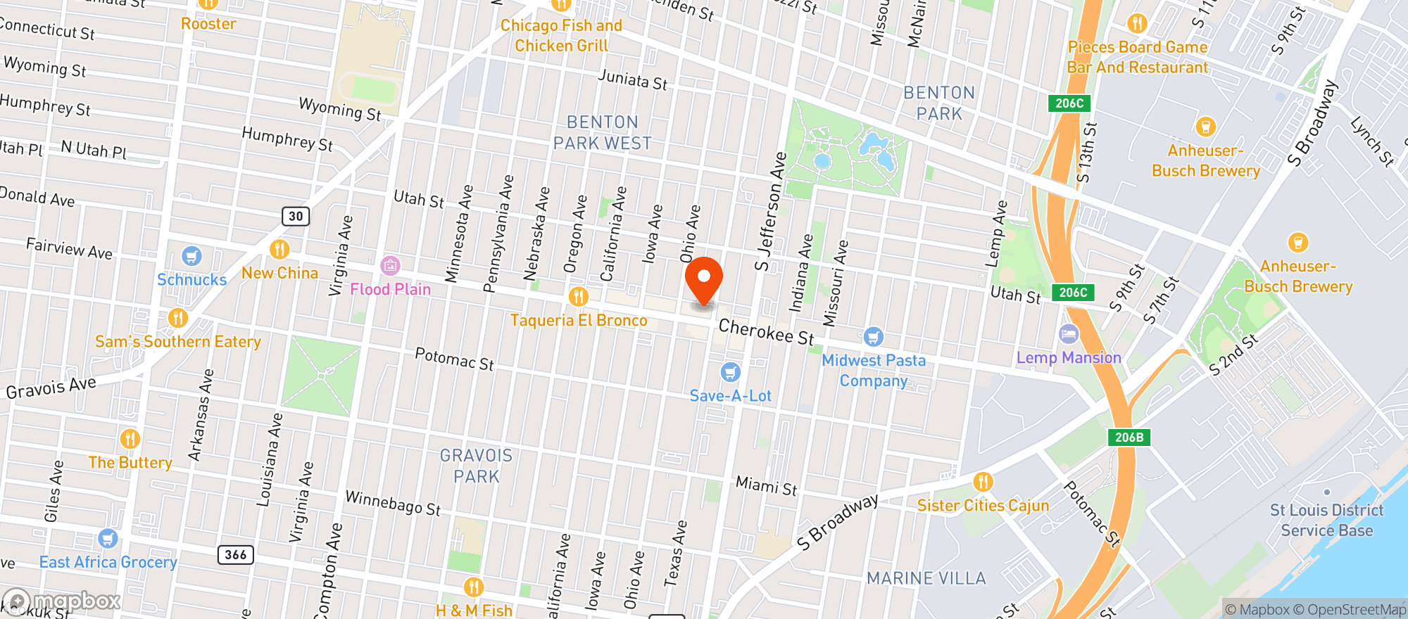 Map showing Fortune Teller Bar