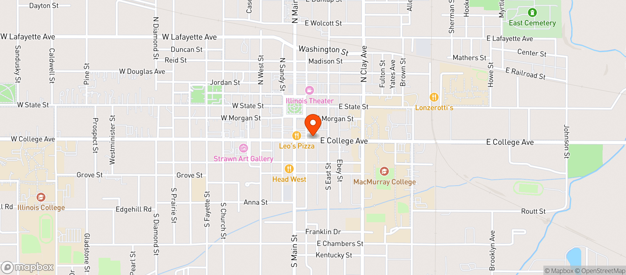 Map showing Muggsy S Fine Dining
