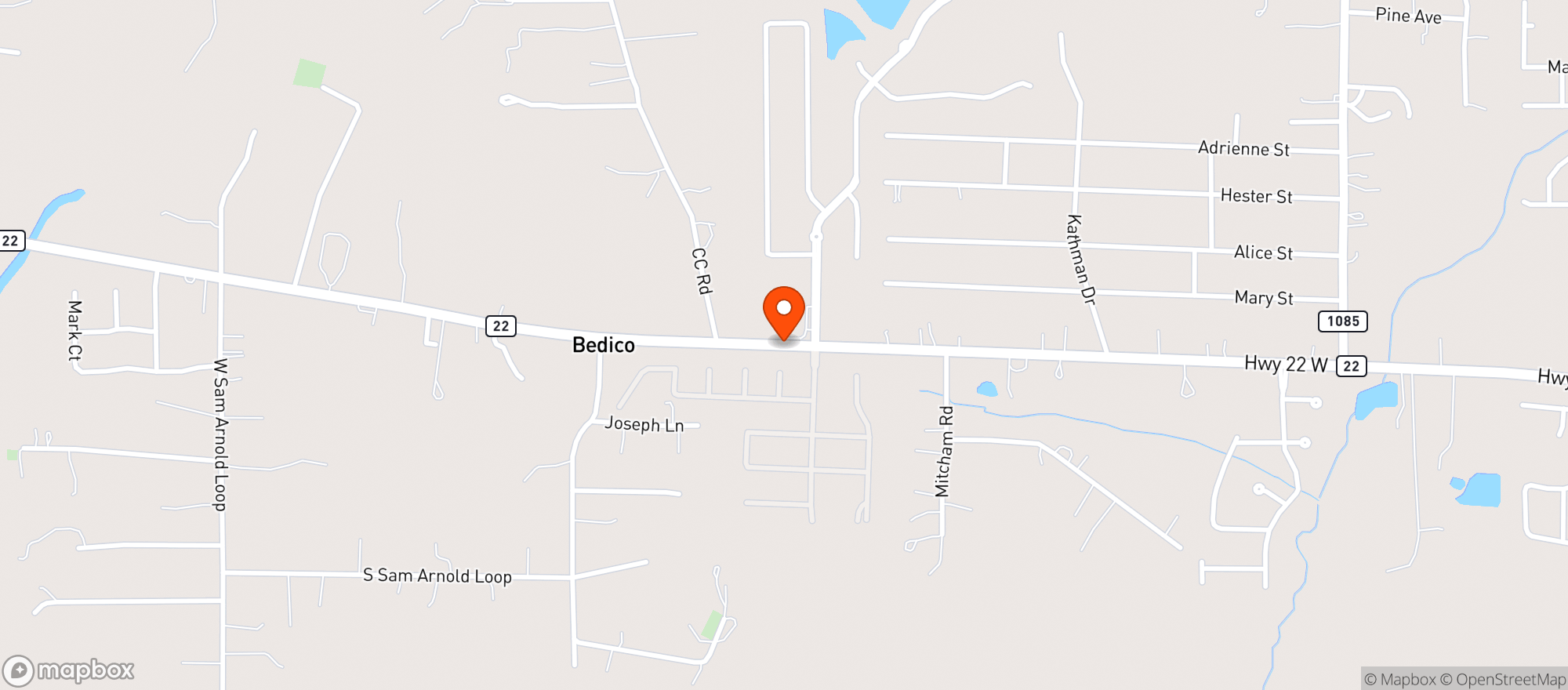 Map showing Bedico Supermarket