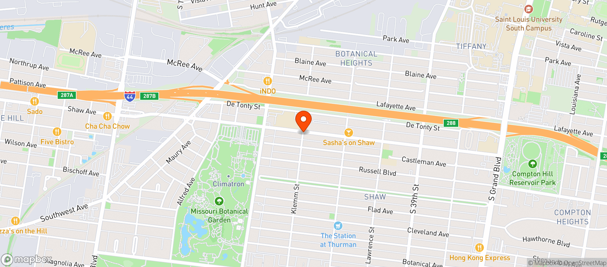 Map showing Shaw Market