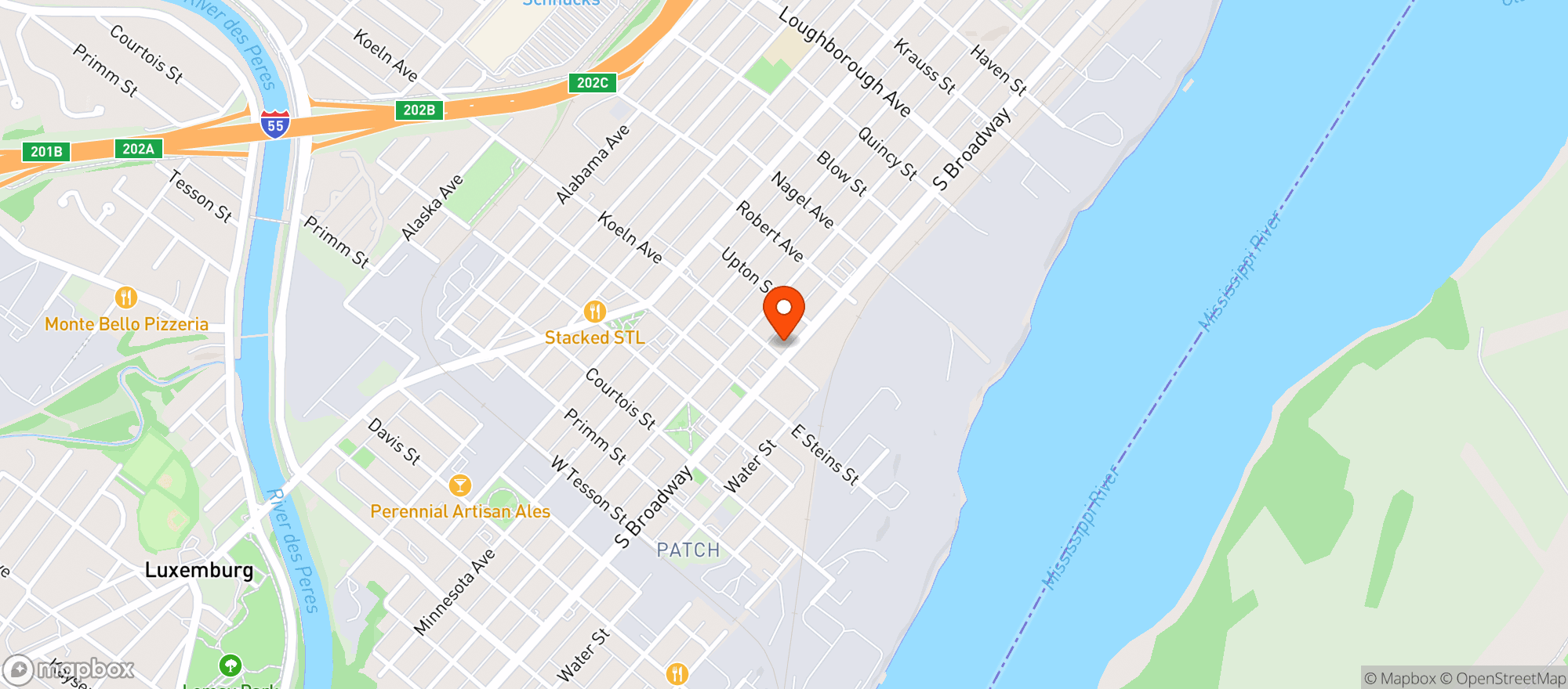 Map showing The Sink Hole