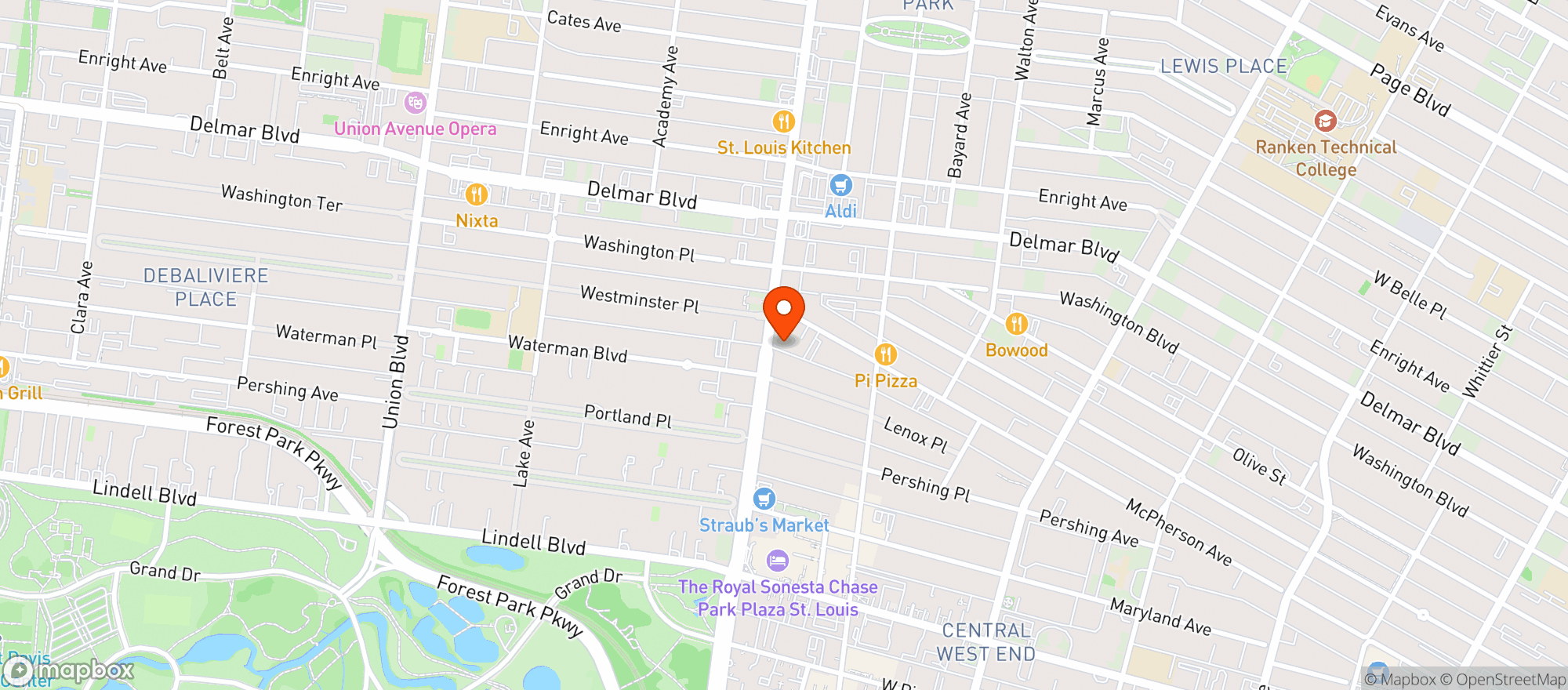 Map showing Racquet Club