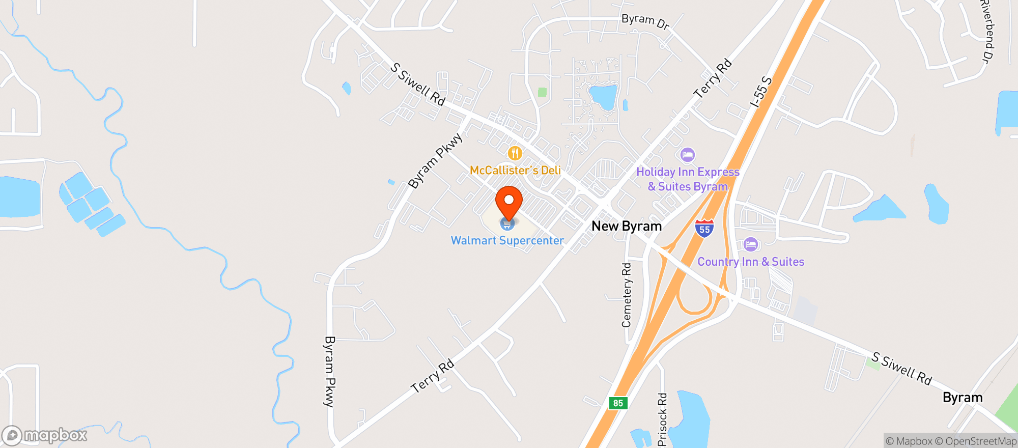 Map showing Walmart Supercenter