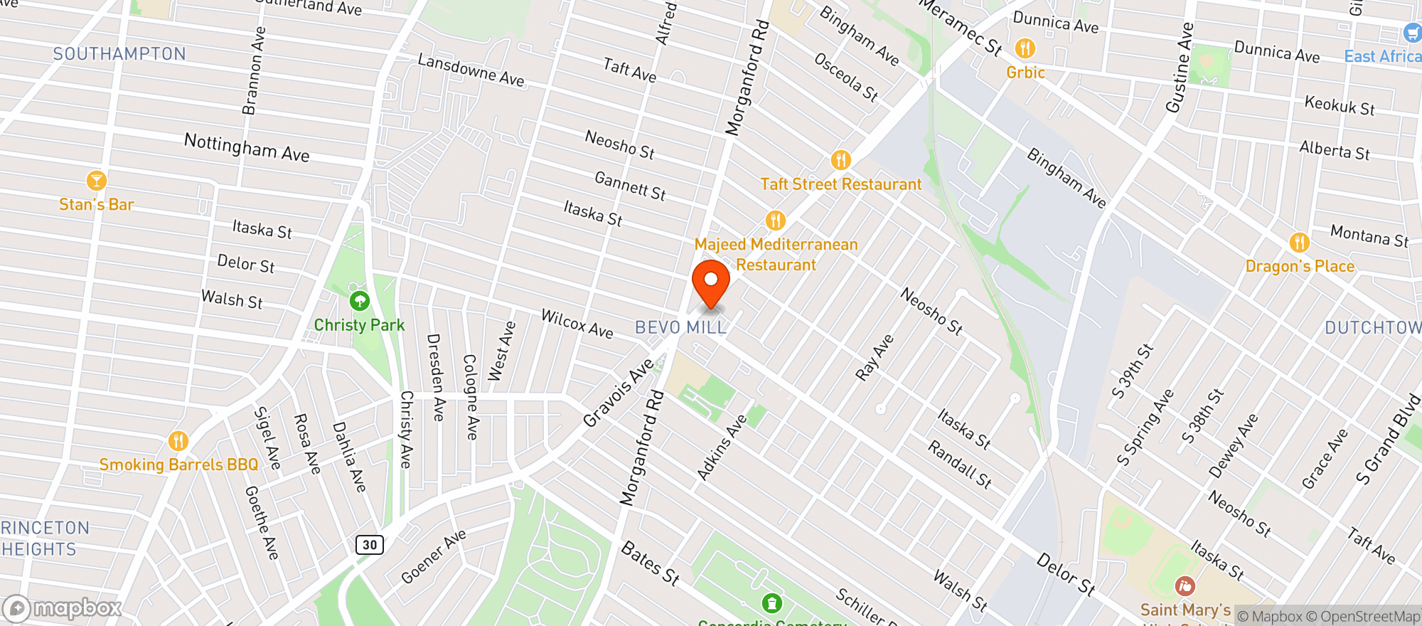 Map showing Tim's Chrome Bar