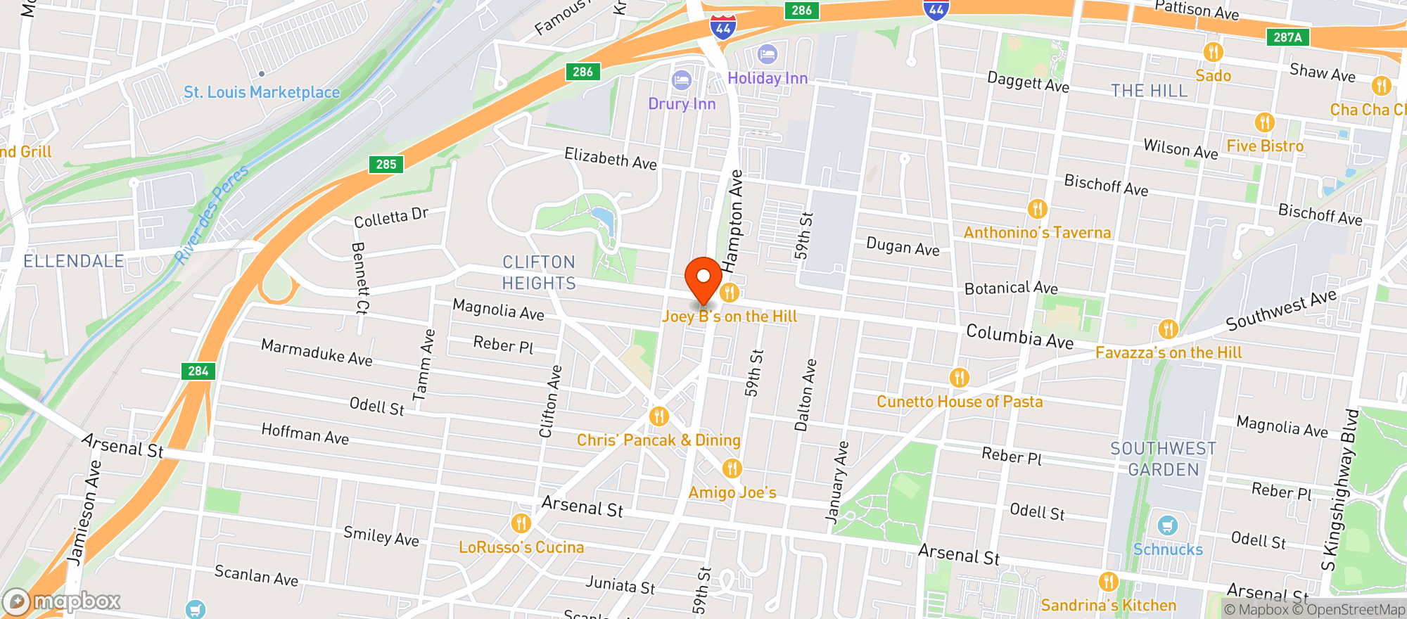 Map showing South Hampton Bar & Grill [10437]