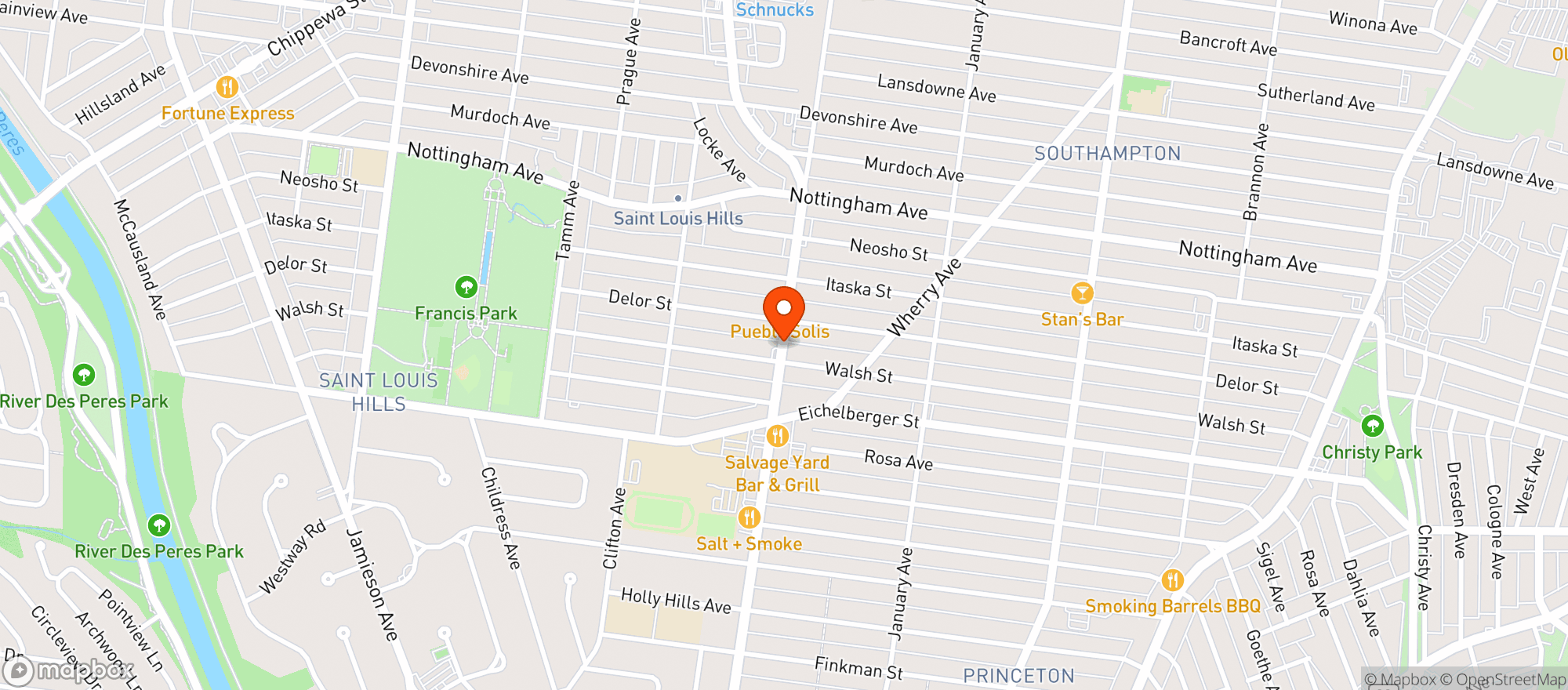 Map showing La Catrina