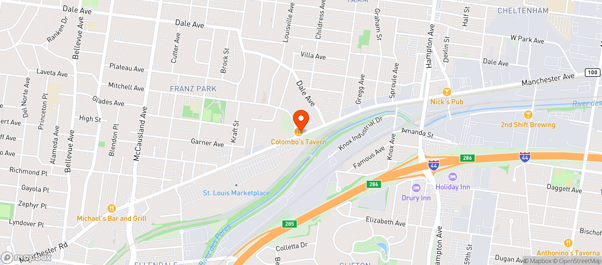 Map showing COLOMBOS