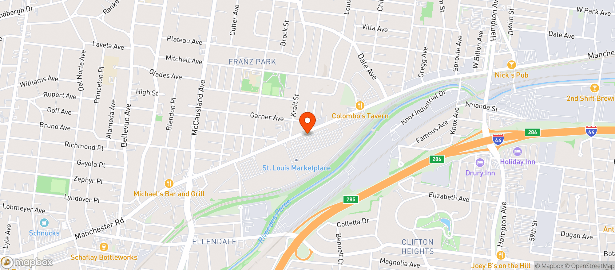 Map showing Door Dash