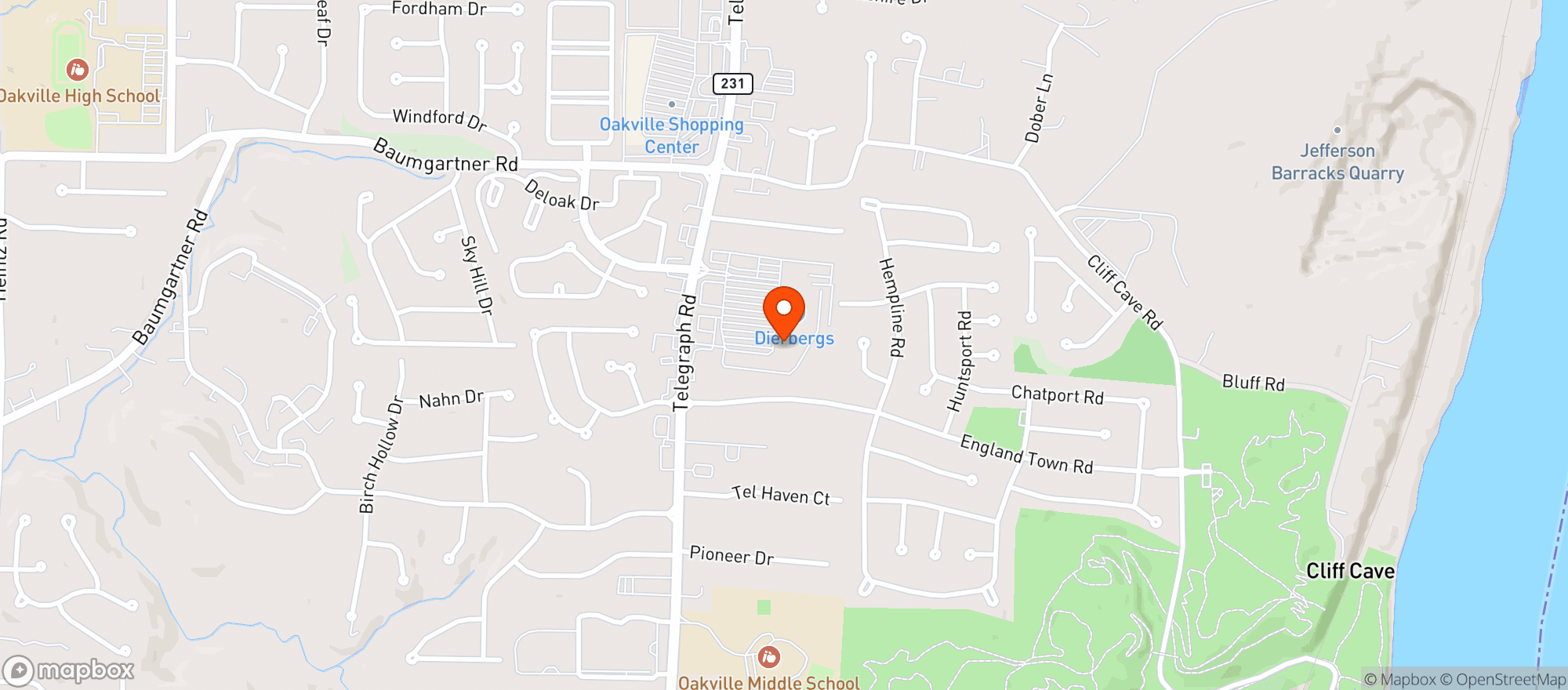 Map showing Cardinal CBD Store