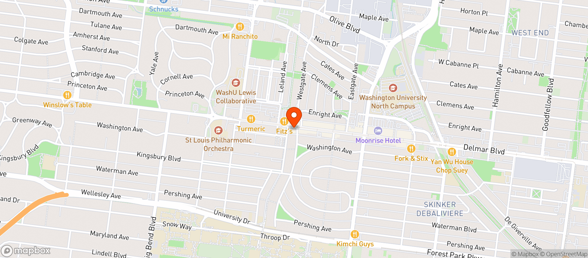 Map showing Blueberry Hill