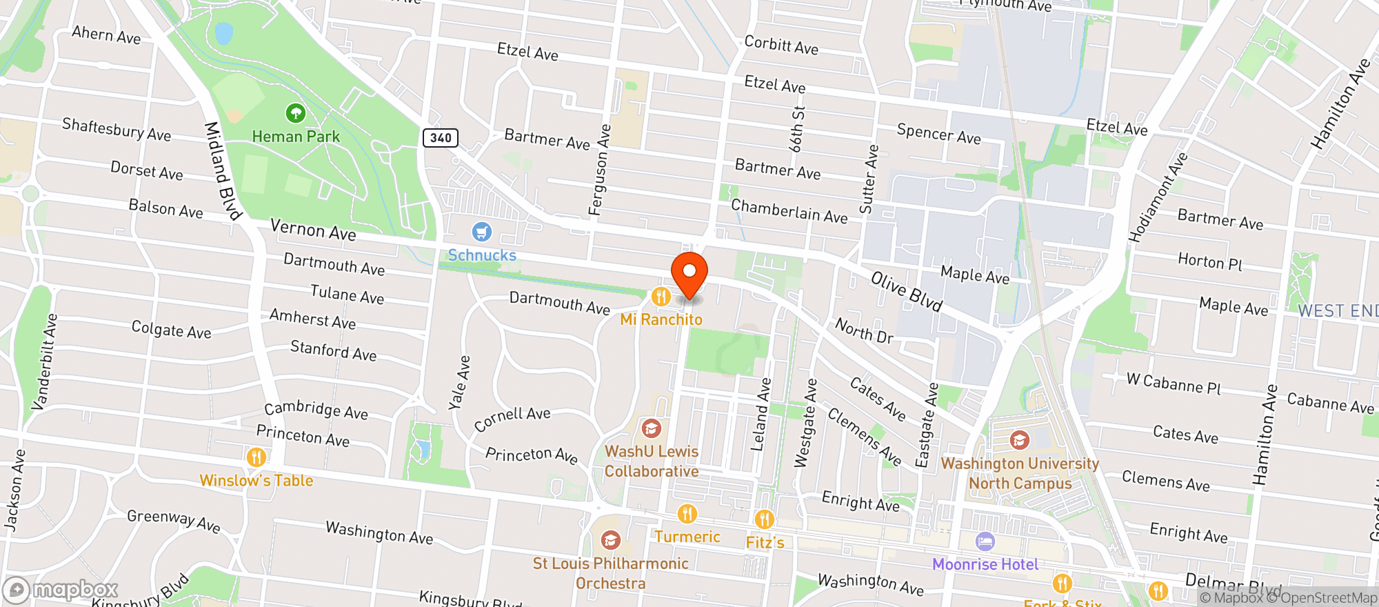 Map showing Mi Ranchito