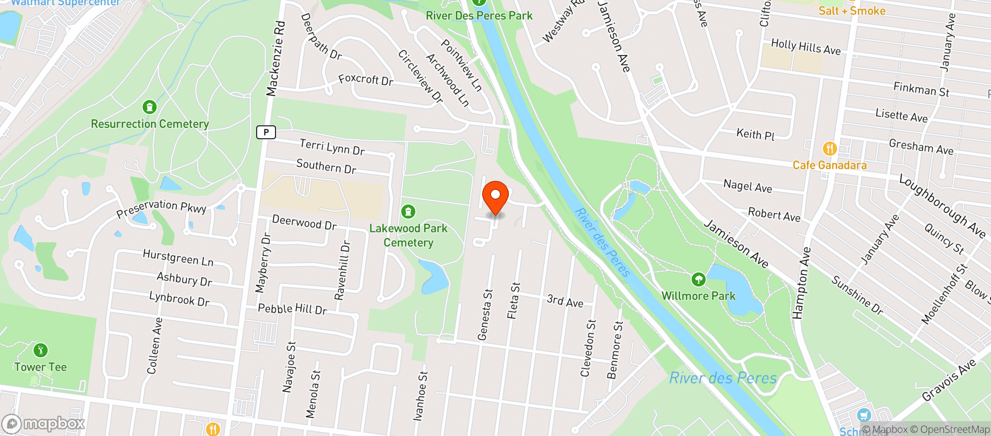 Map showing Crush Vapor and Smoke Shop