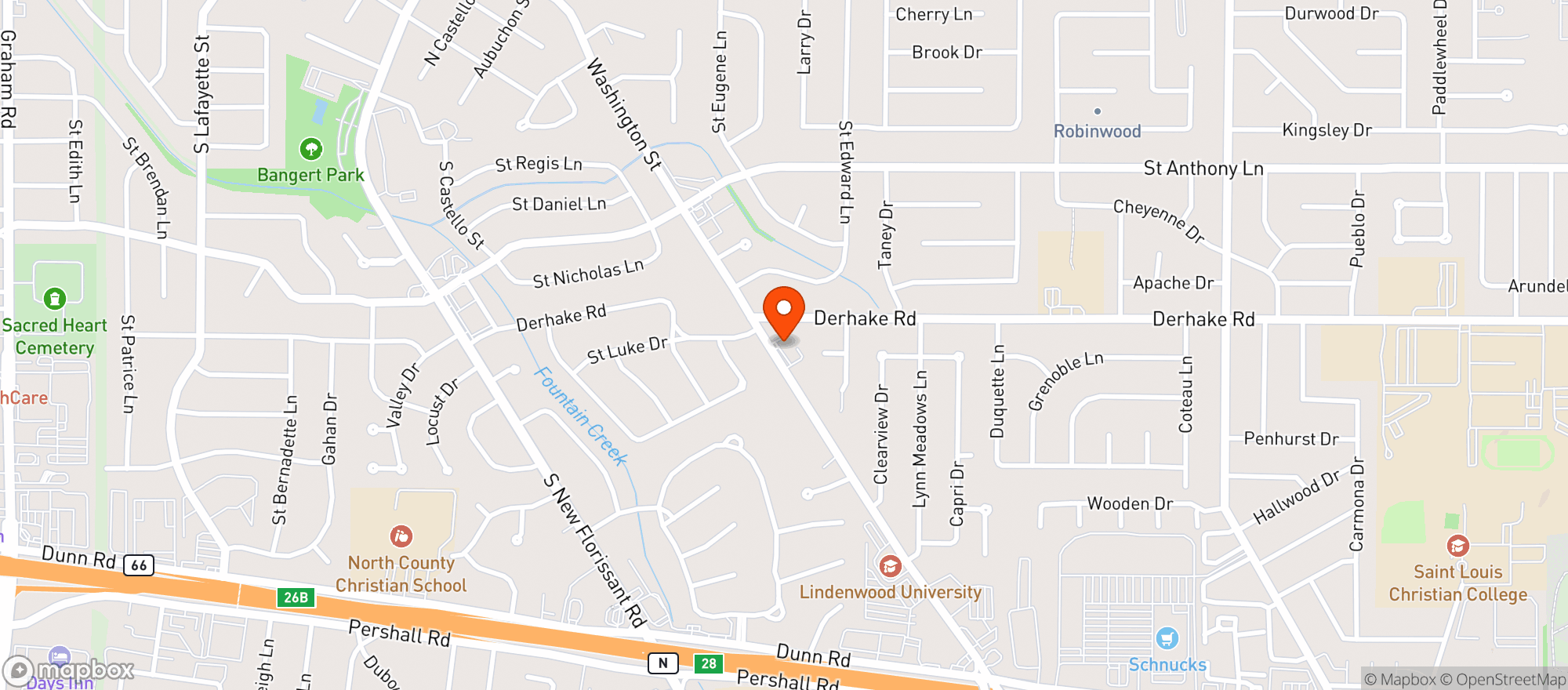Map showing Florissant Fd & Pkg Liq