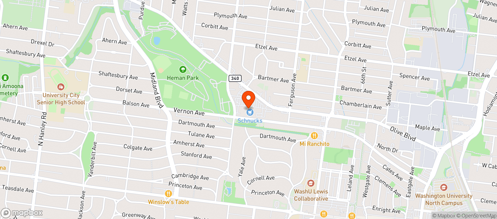 Map showing Schnucks 125