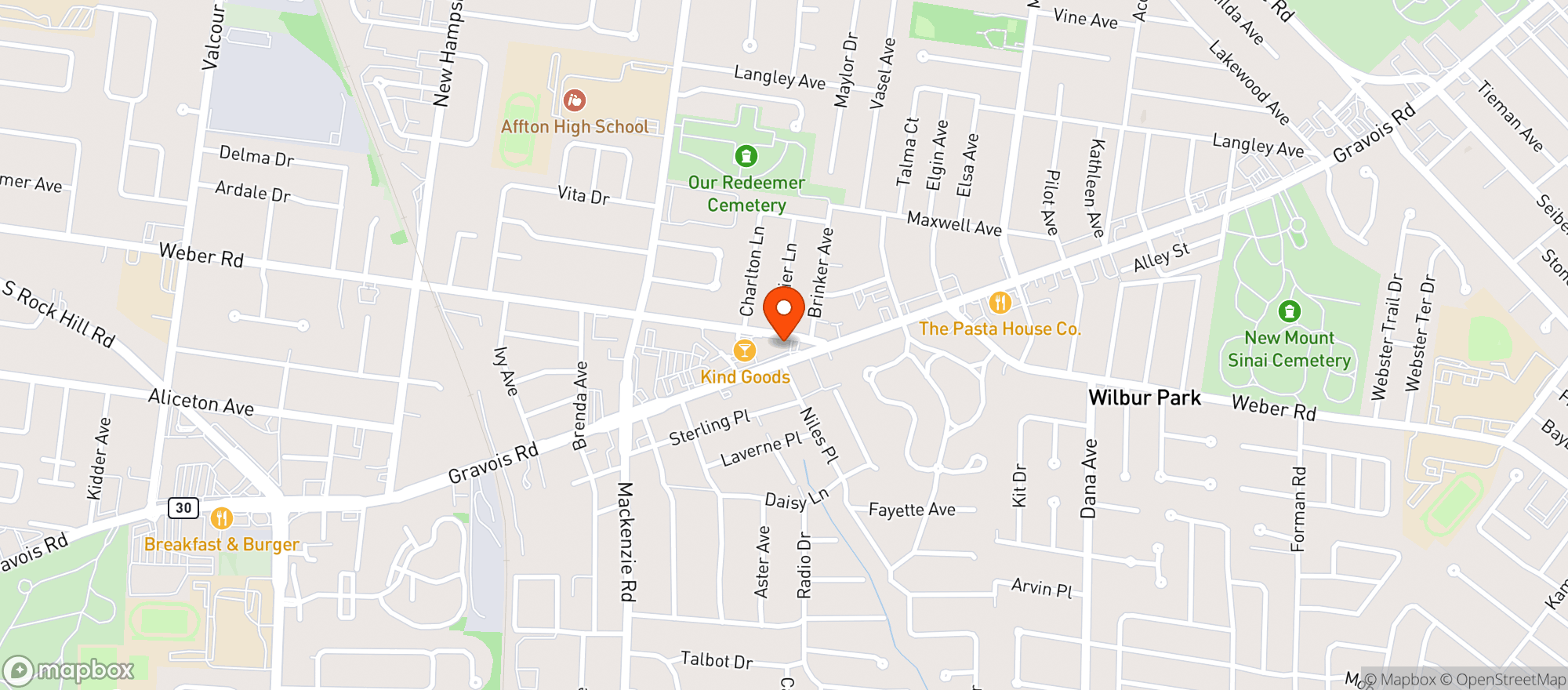 Map showing Barrel Blends Wine and Spirits Affton