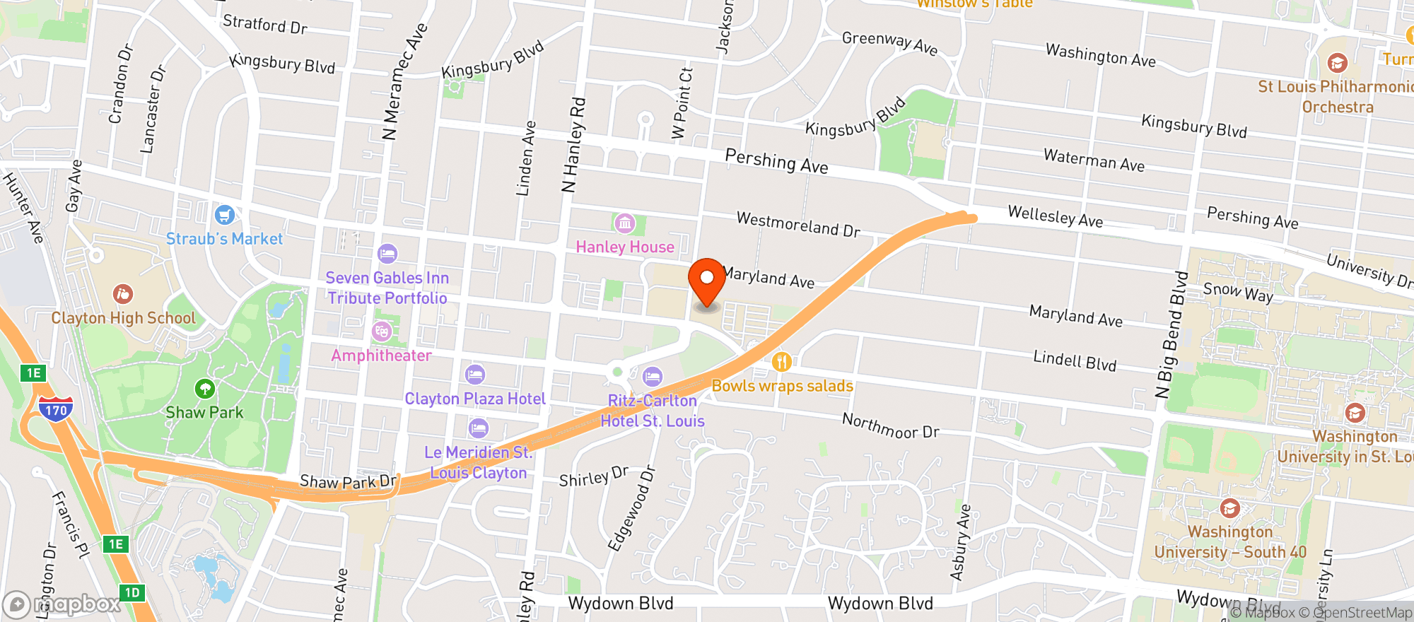 Map showing TruFusion, STL