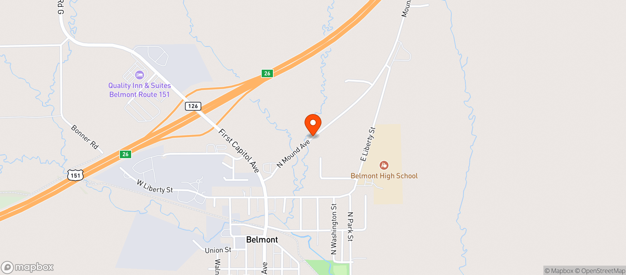 Map showing JJ Mart Inc