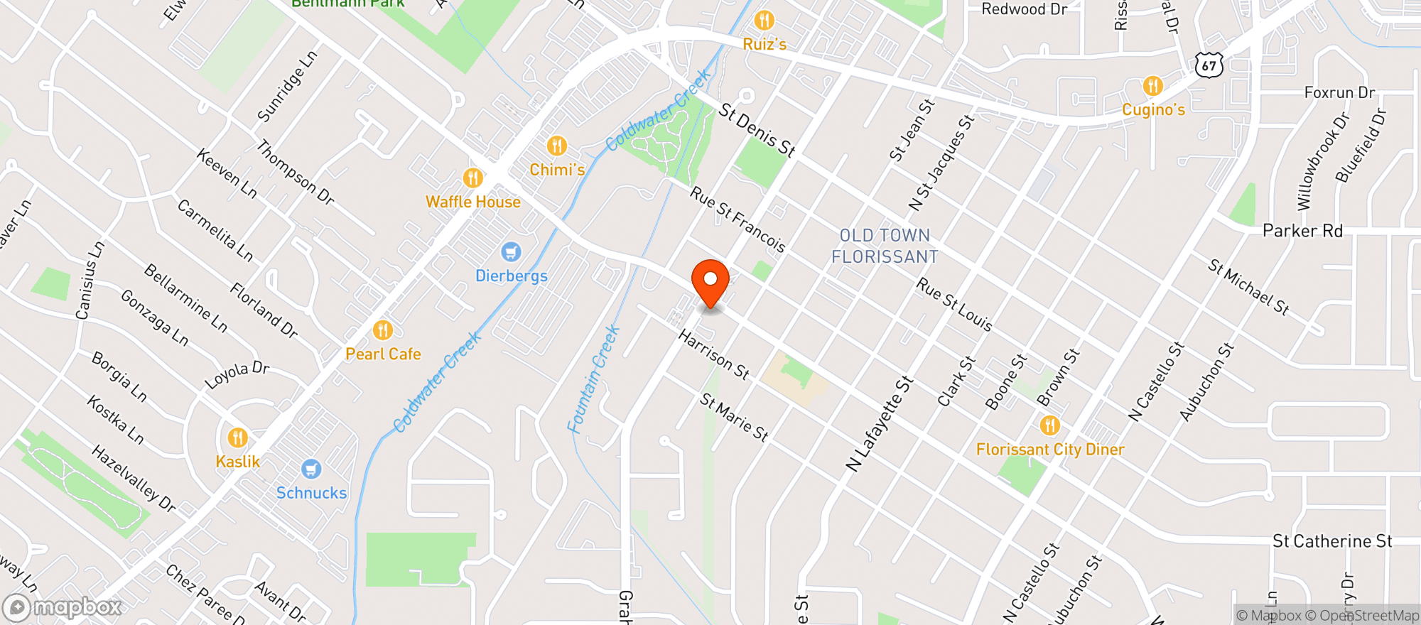 Map showing Big Belly Deli