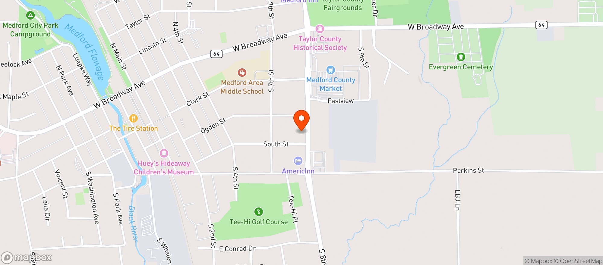 Map showing Citco Quik Food Mart-Medford