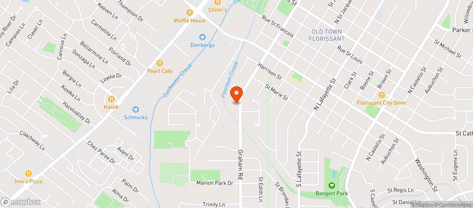 Map showing A & M Market
