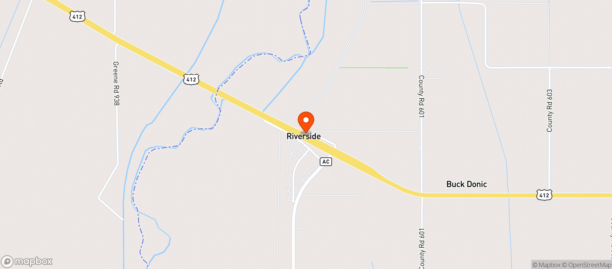 Map showing Mr. Ts Riverside