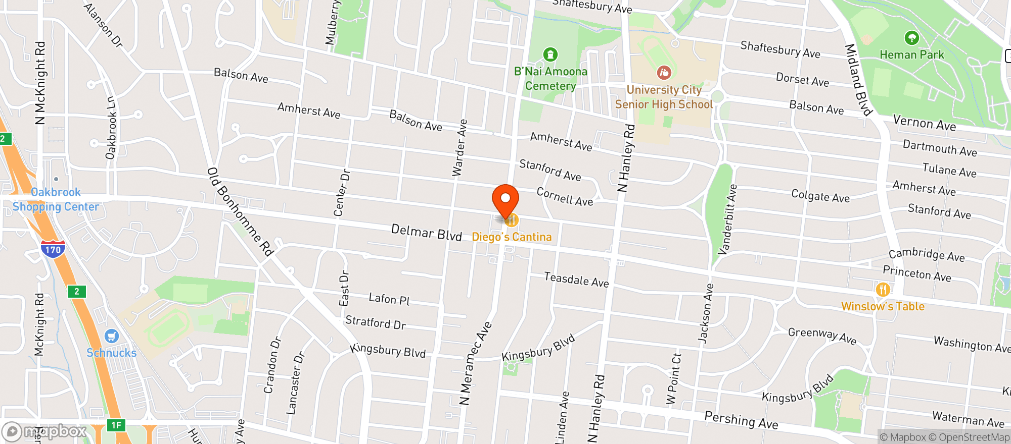Map showing DIEGOS CANTINA COCINA