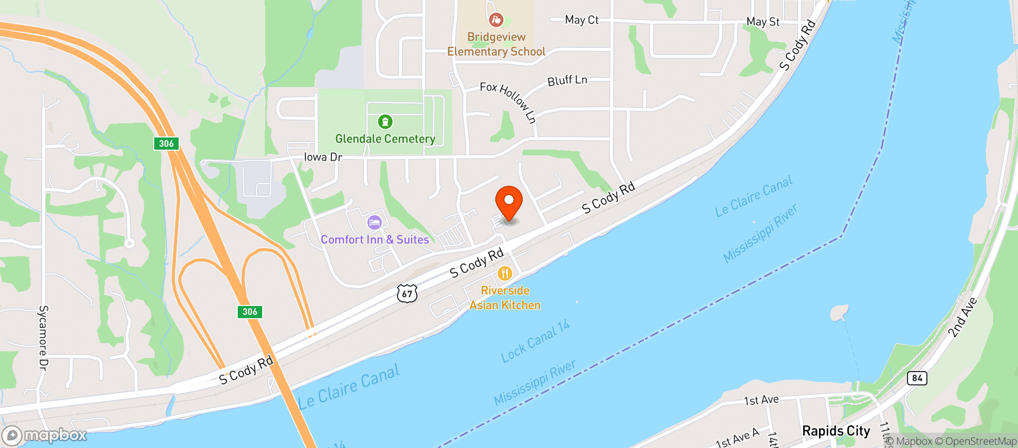 Map showing Kwik Trip #1005
