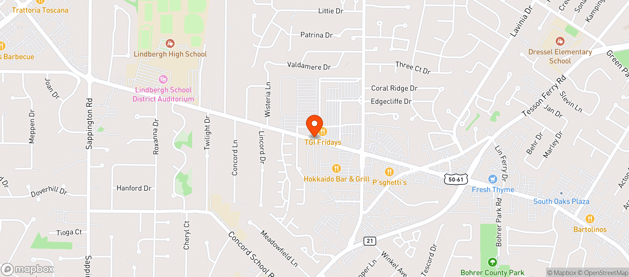 Map showing 54th Street Grill & Bar