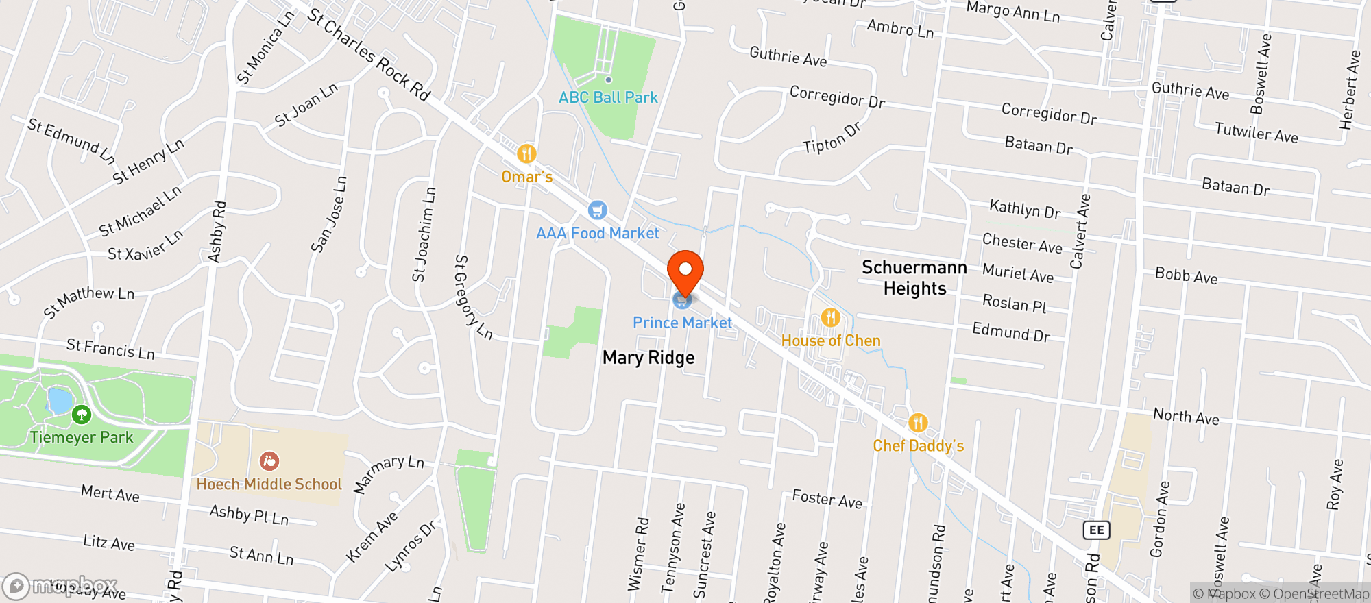 Map showing Prince Mkt Liq Sales