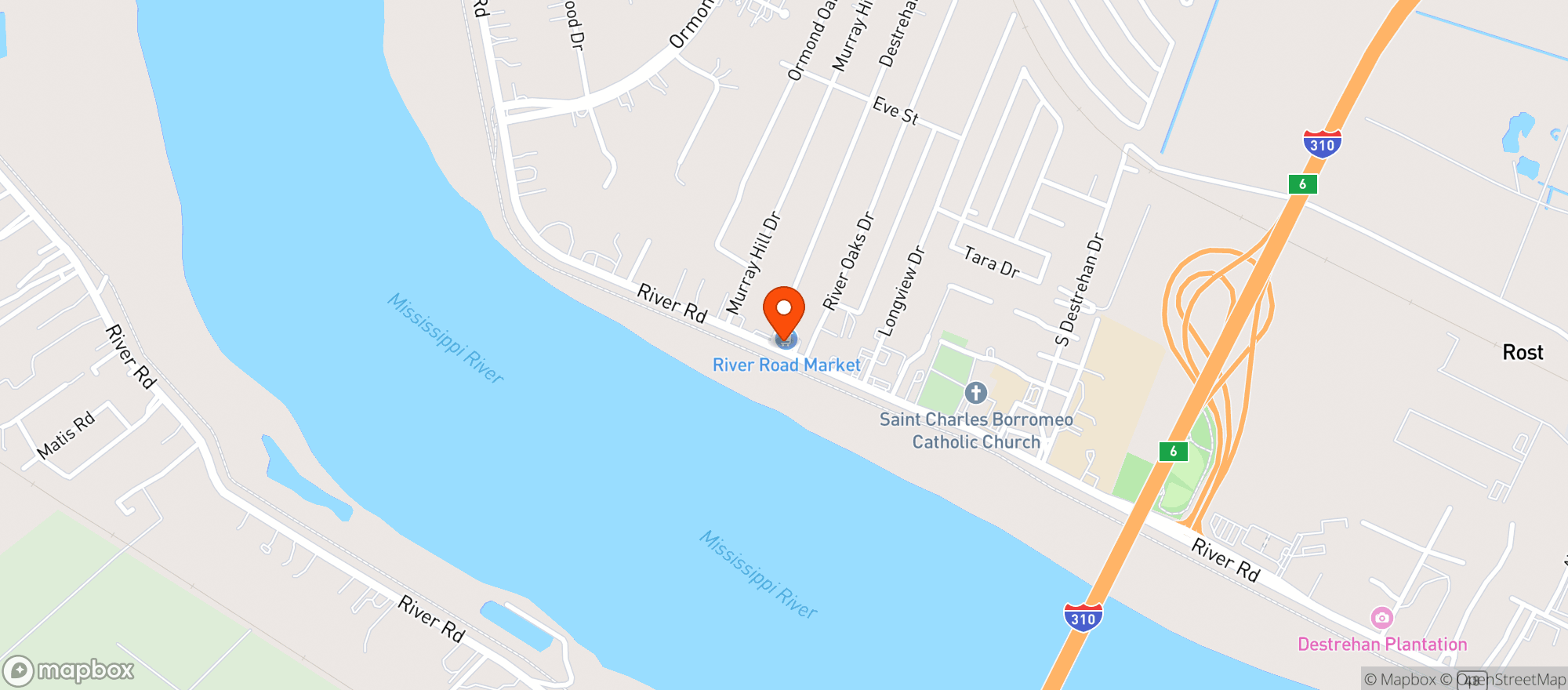 Map showing River Road Market