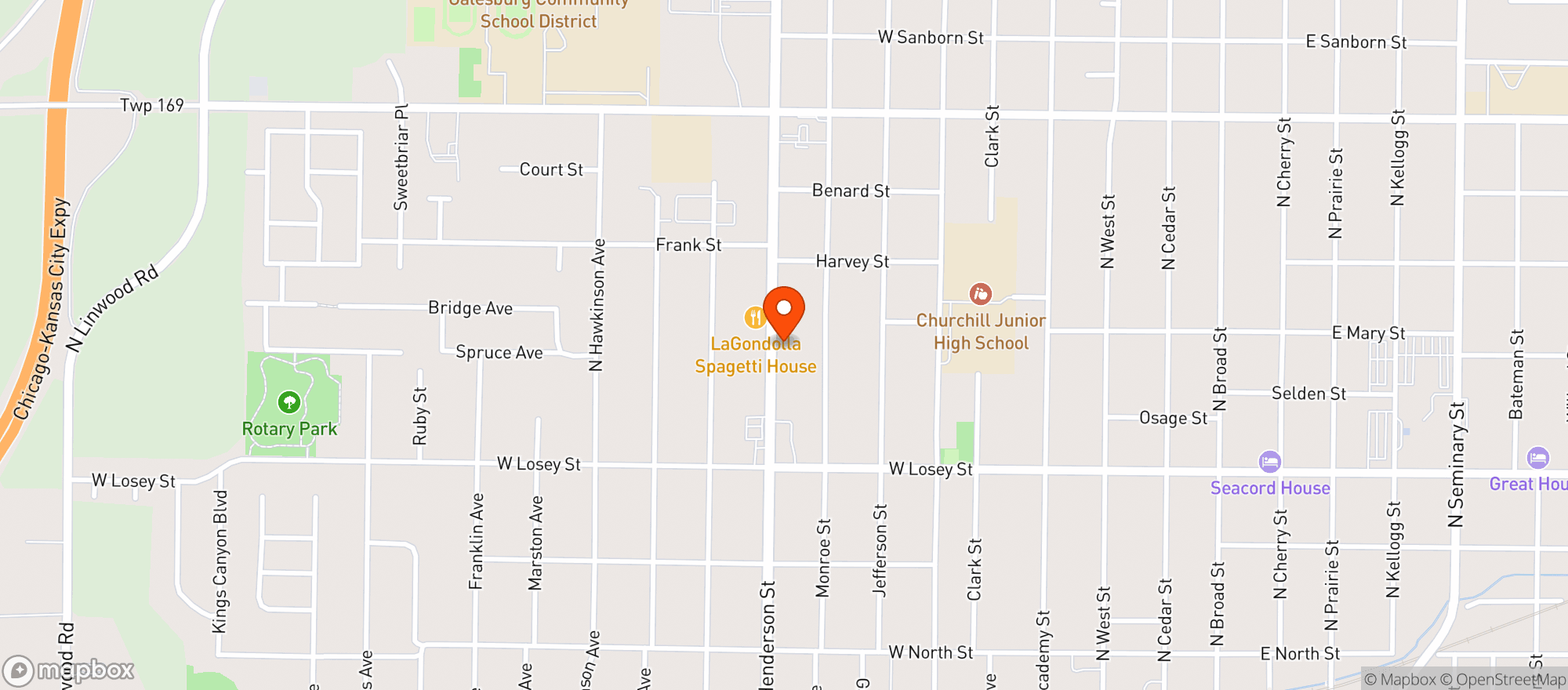Map showing Wine & Winners