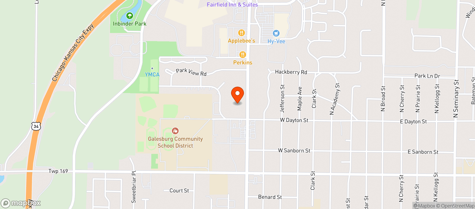 Map showing Liquor N Wine - Galesburg