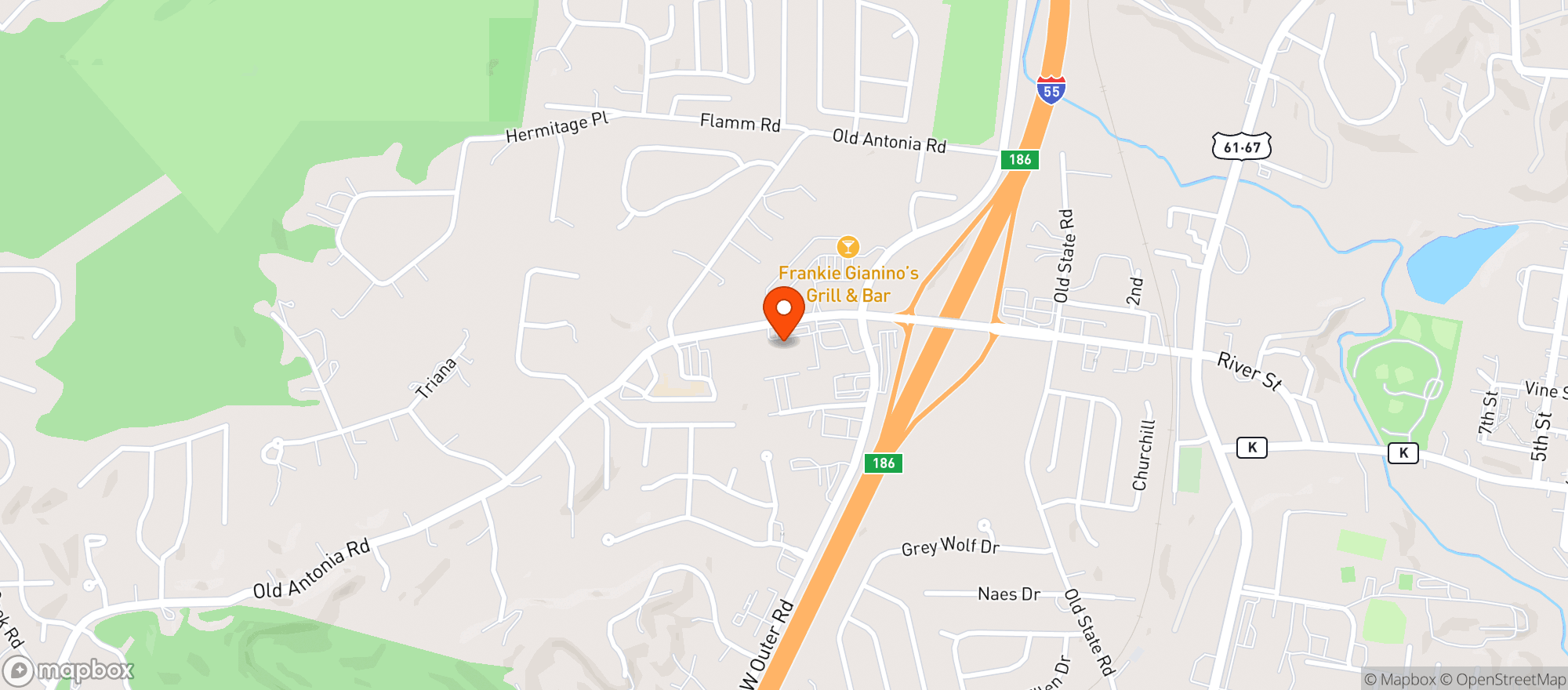 Map showing Prime Time Sports Pub