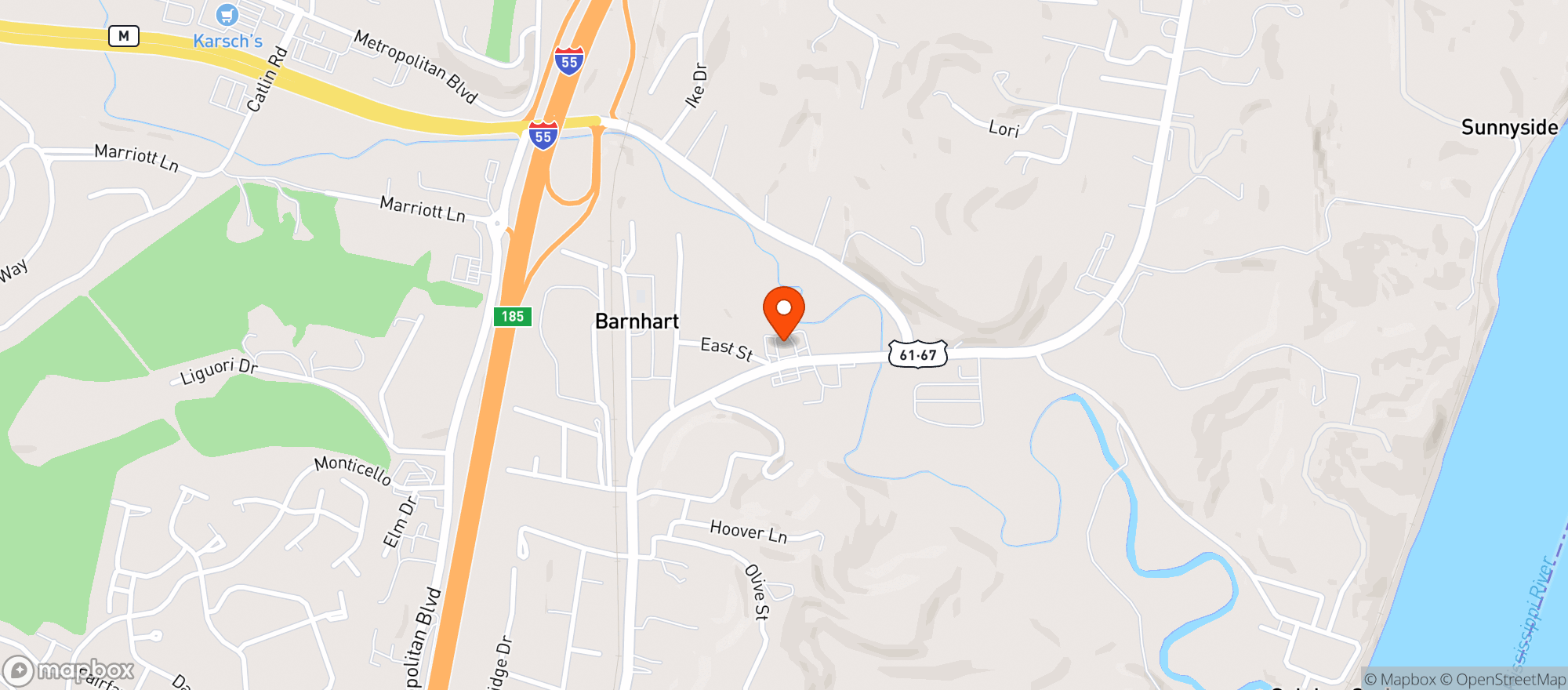 Map showing Eaglemart Barnhart