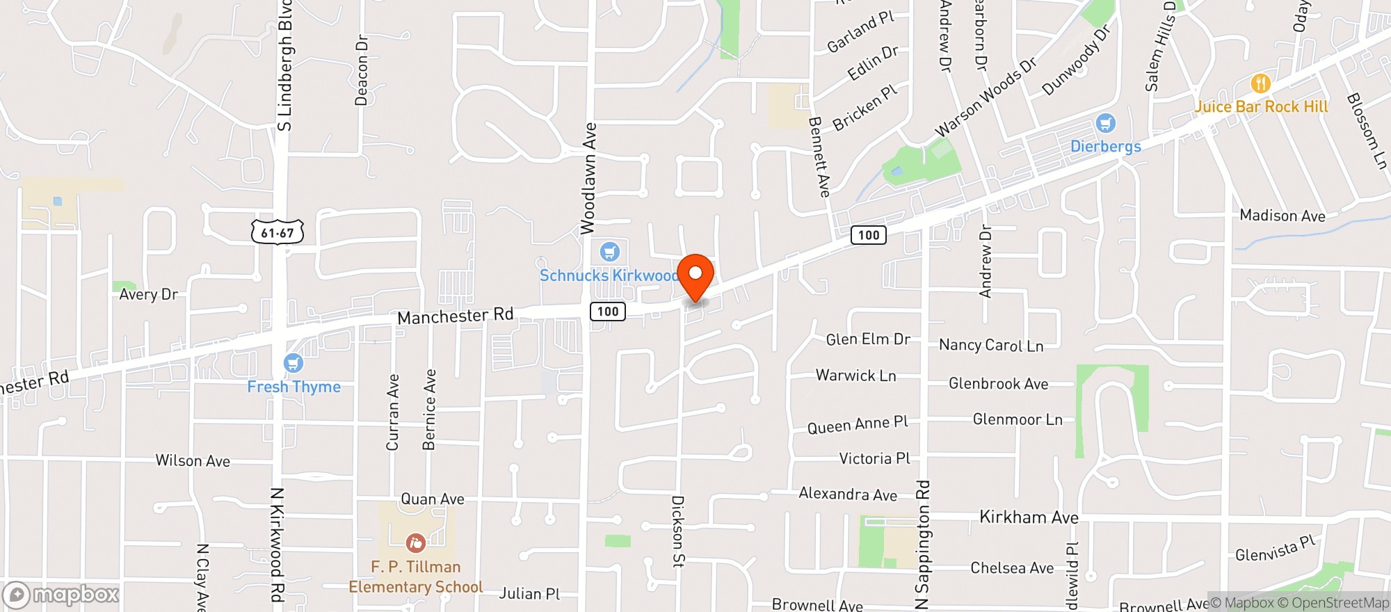 Map showing Huck S Convenience Food