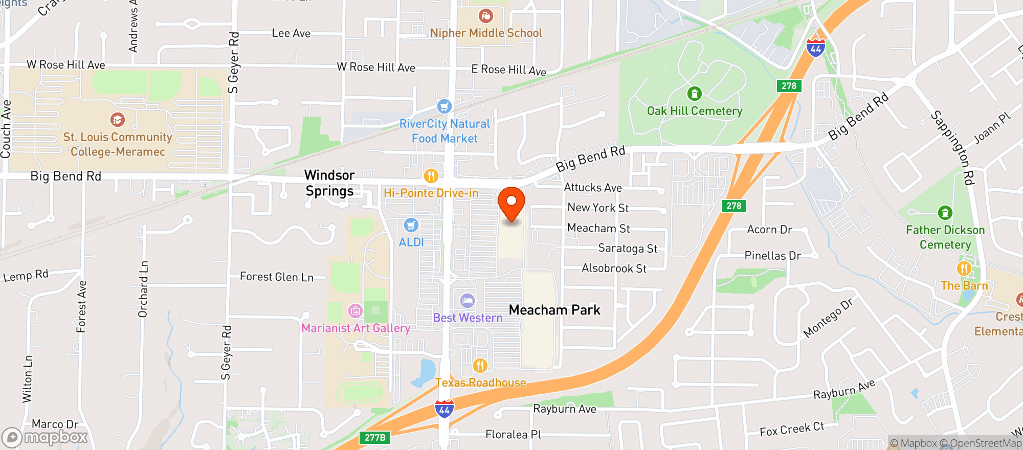 Map showing Target - Kirkwood