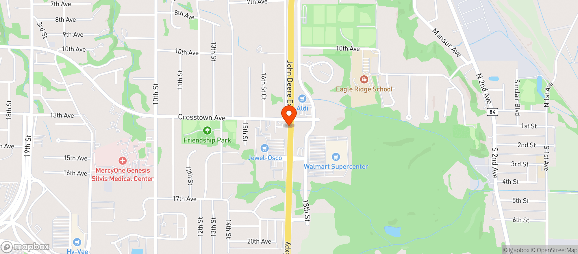 Map showing Osco Drugs #3088 Silvis