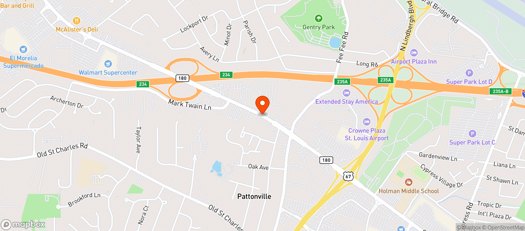 Map showing Rock Road Liquor