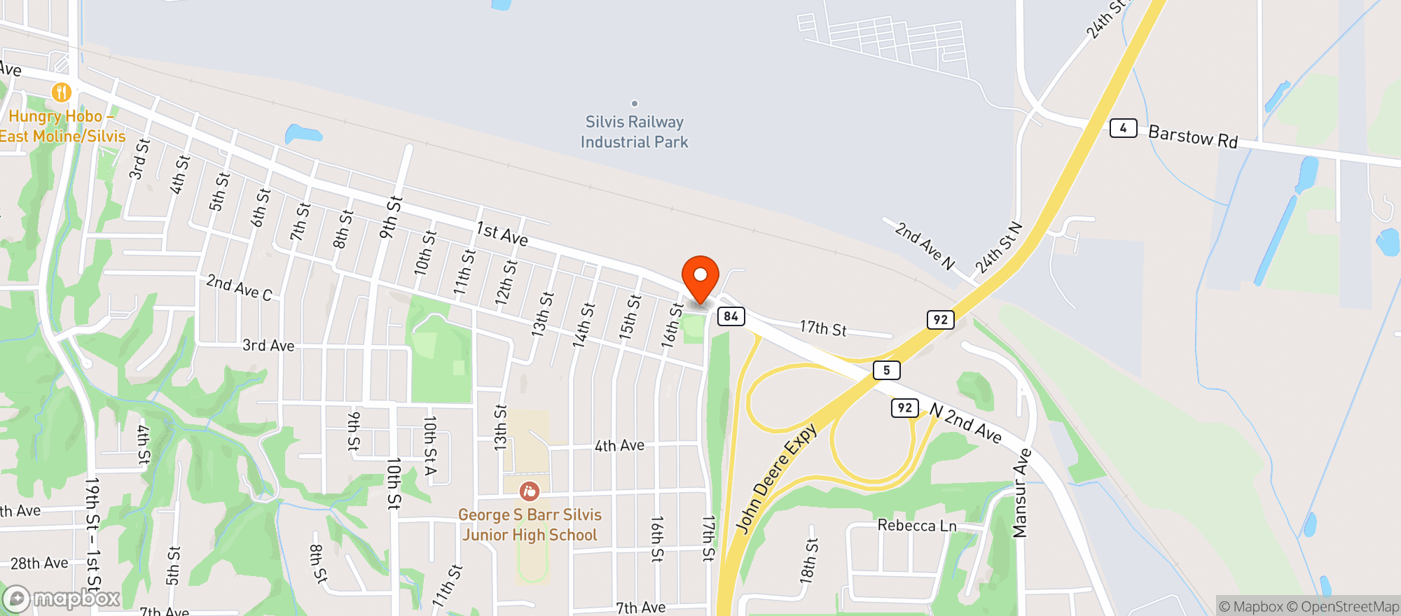 Map showing Triangle Inn