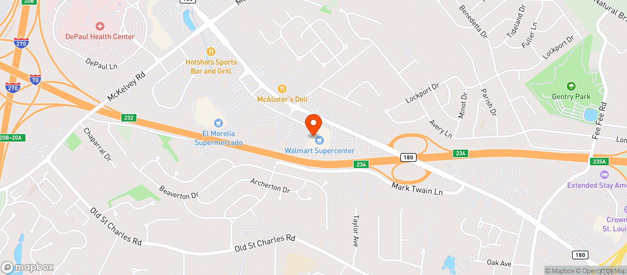 Map showing Walmart Supercenter #1188