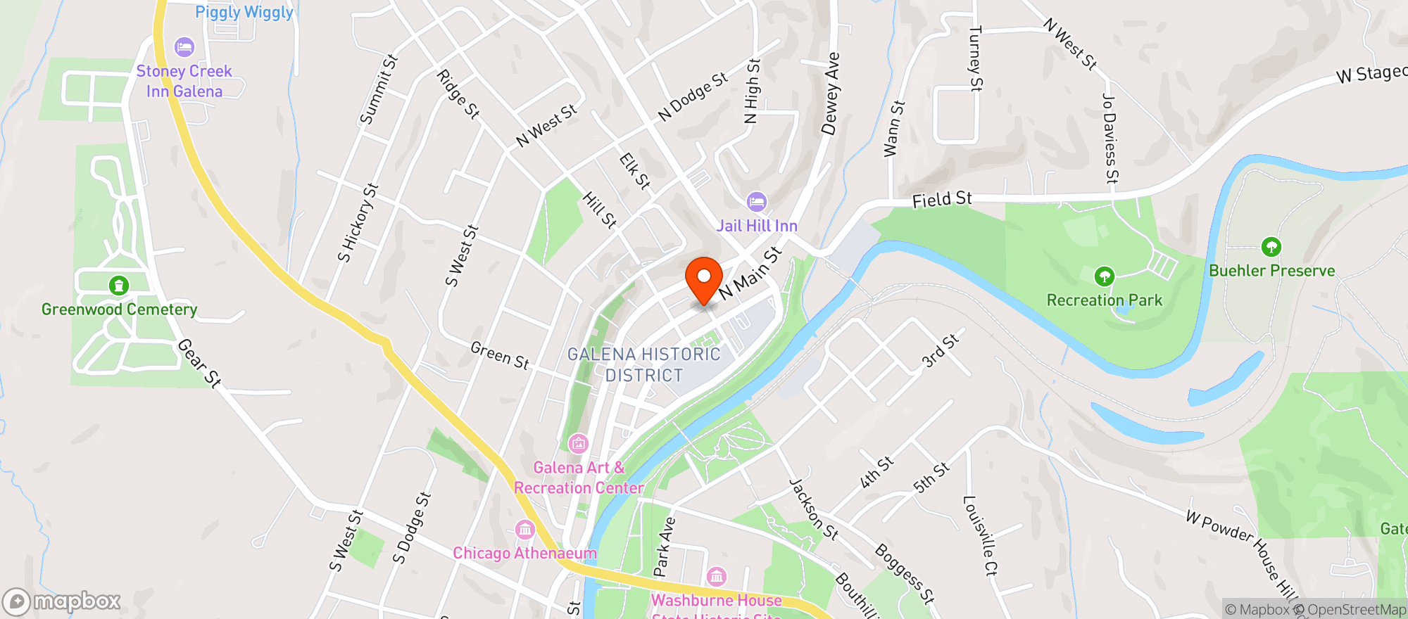 Map showing Cucina Bella Galena