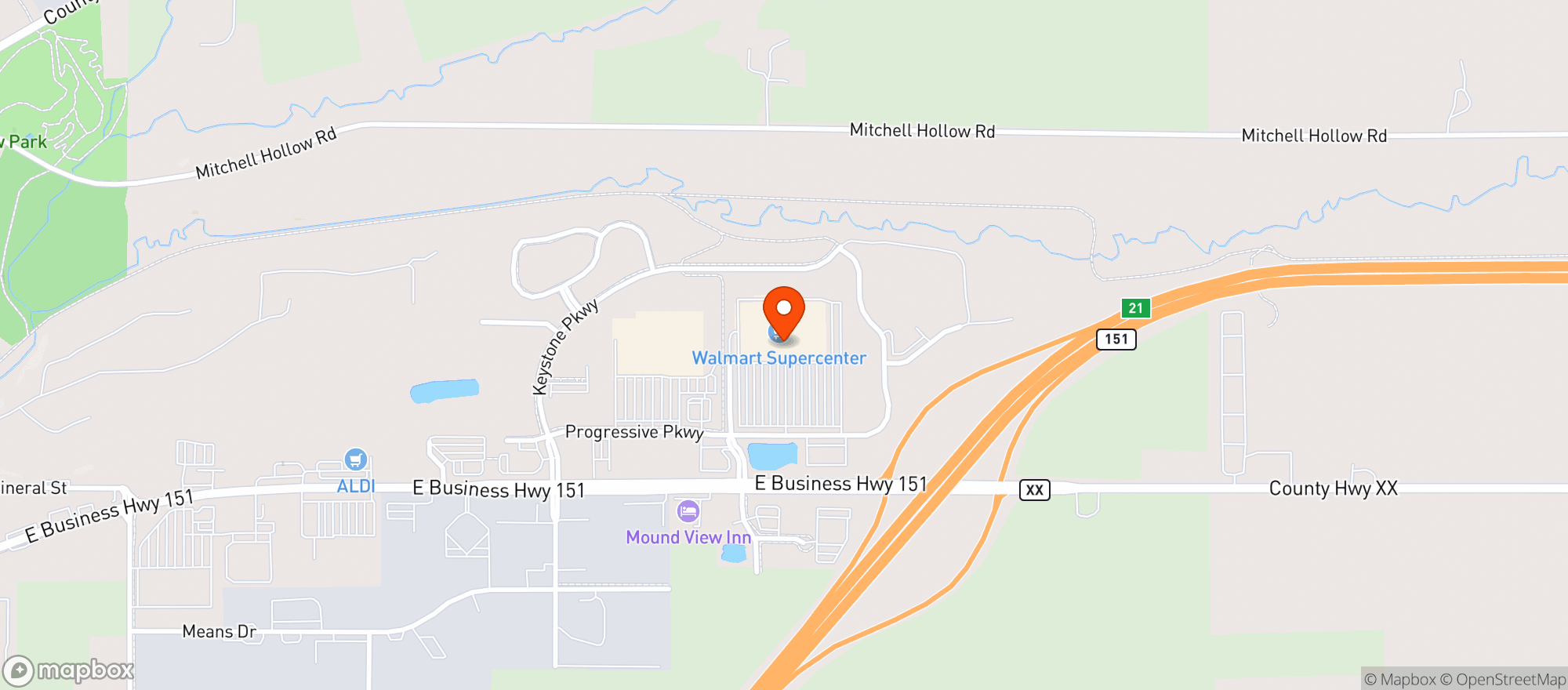 Map showing Walmart Supercenter
